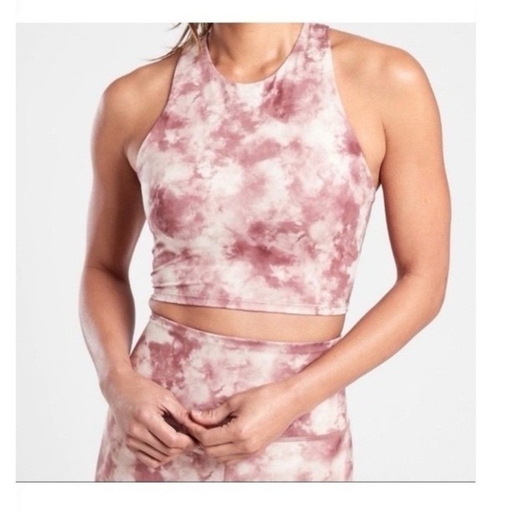 Athleta Conscious Crop Top Size XS Pink Just Dance Ballerina Cloud D-DD Cup Bra